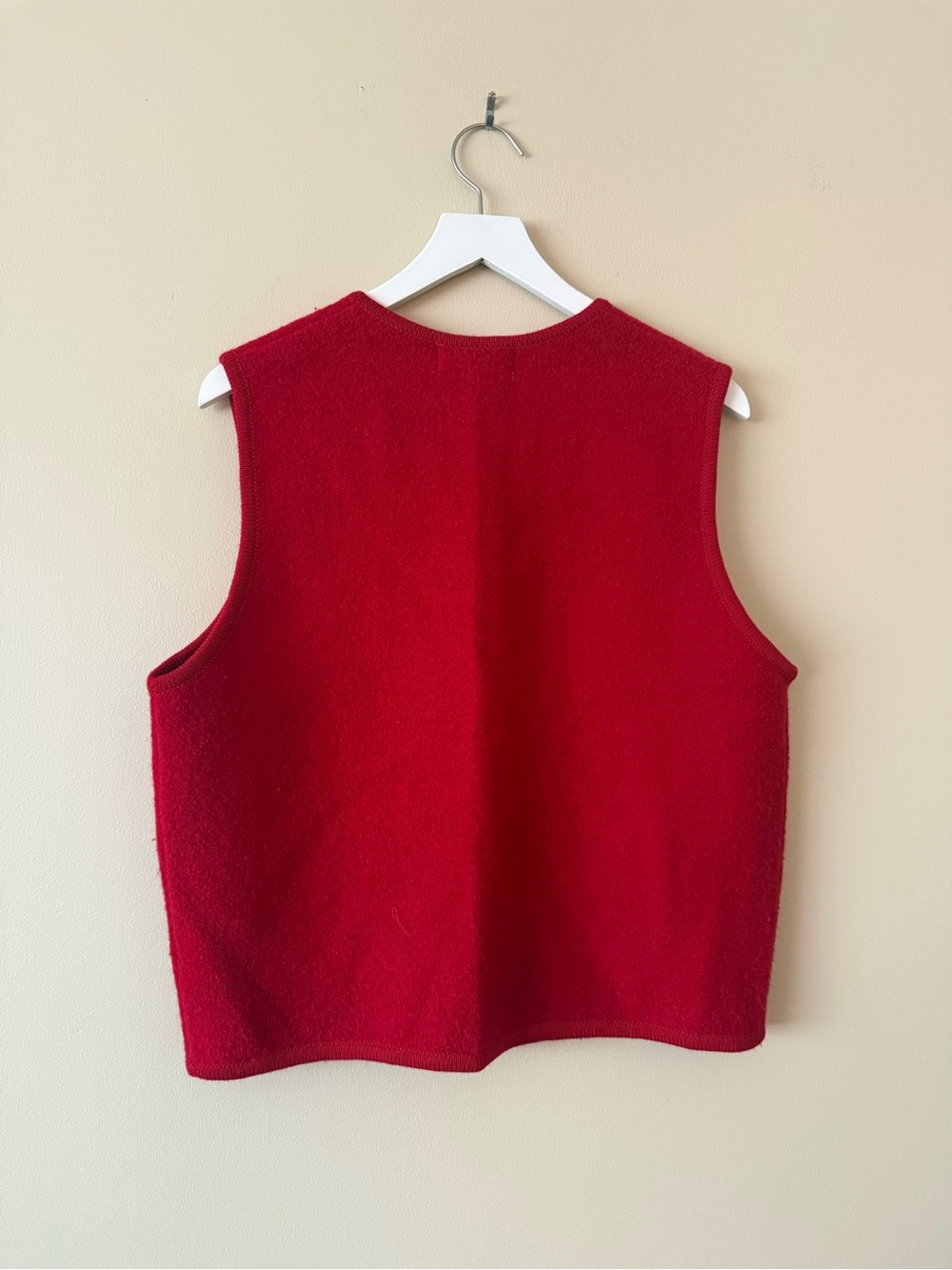 Vintage Casual Corner Holiday Christmas Snowflake 100% Wool Zippered Vest Large